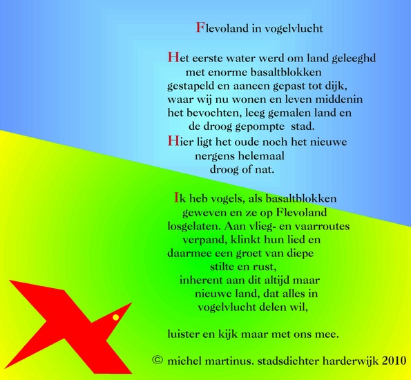 Grafiek. Gedicht. Flevoland in Vogelvlucht