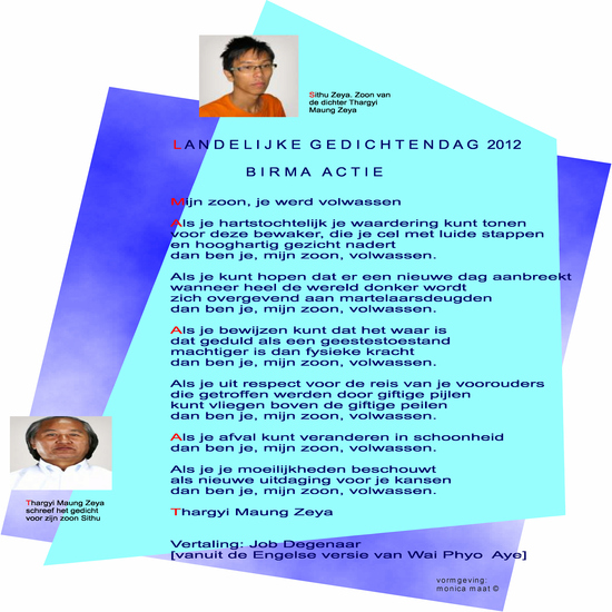 Birma Actie. Gedicht van Thargyi Maung Zeya