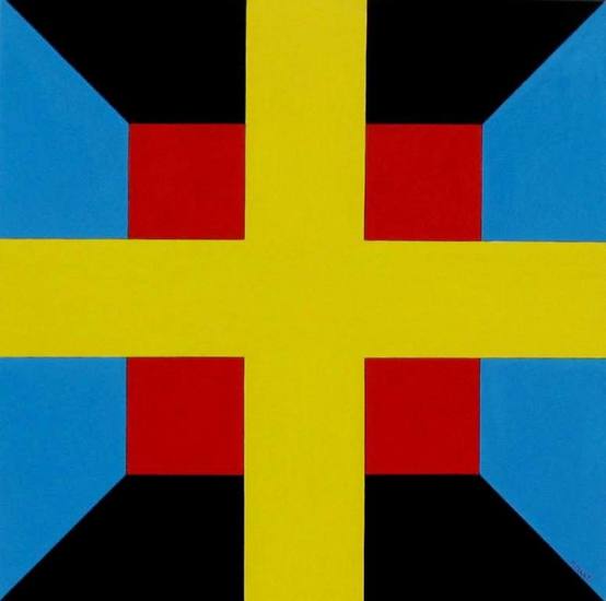Geometrisch werk Drieluik Kruisbalk 2