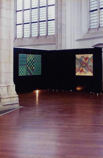 Geometrische houtpanelen in de Eusebiuskerk Arnhem