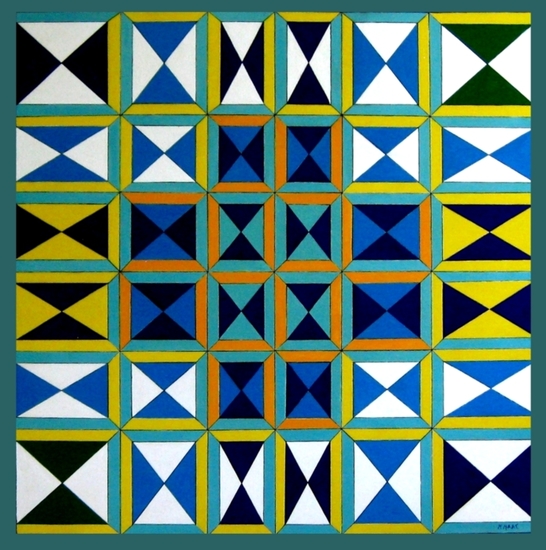 Geometrisch Meditatief op doek met optisch effect