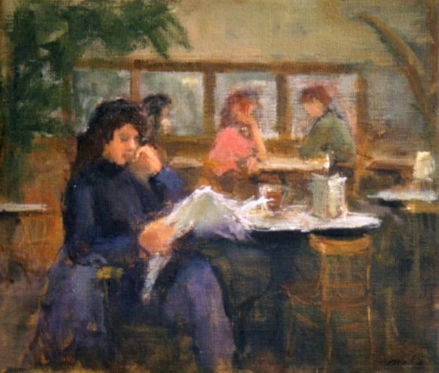 Young woman in 'Café de Engel'