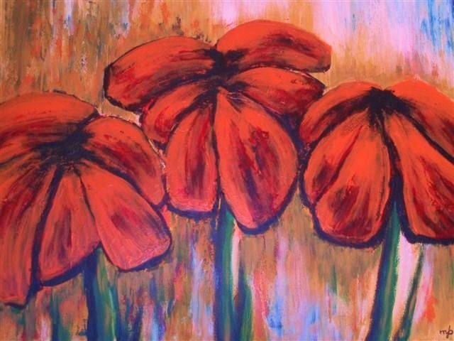 bloemen op een rij.