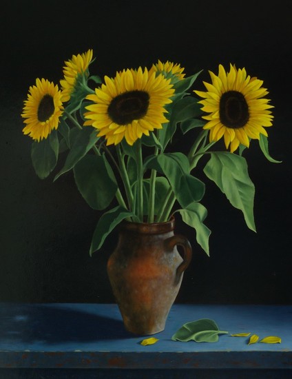 Stilleven met zonnebloemen
