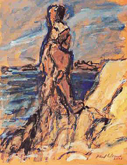 sea-landscape-painting: La Veuve de Bretagne, Brittany, France