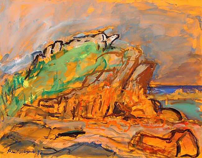 Rocks on the coast of Pors-Hir, Brittany, France