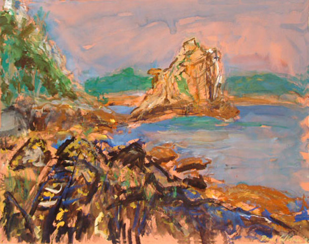 Rocks in the sea: la Roche aux Oiseaux, Brittany, France