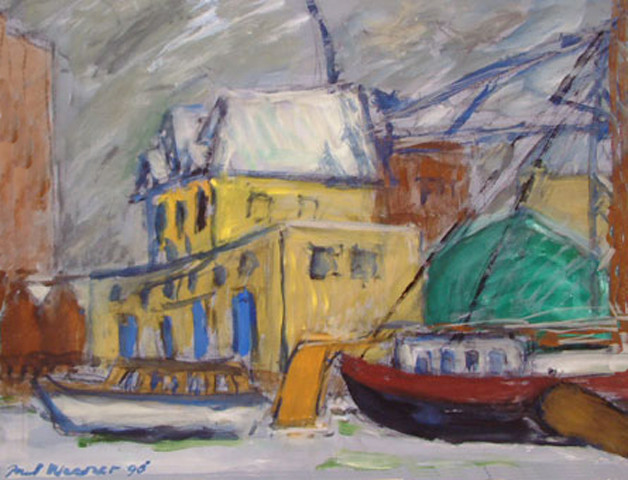 old shipyard Groenland in winter , Amsterdam