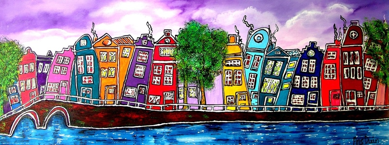 I love Amsterdam op aluminium