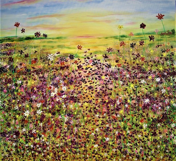 Landscape filled with flowers