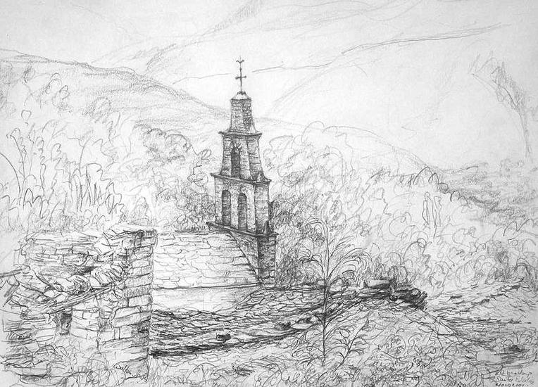 Galicisch Dagboek, kerkje Santa Eulalia,dal