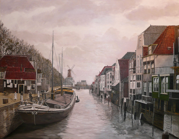 Appeldijk met Lingehaven in Gorinchem omstr. 1910