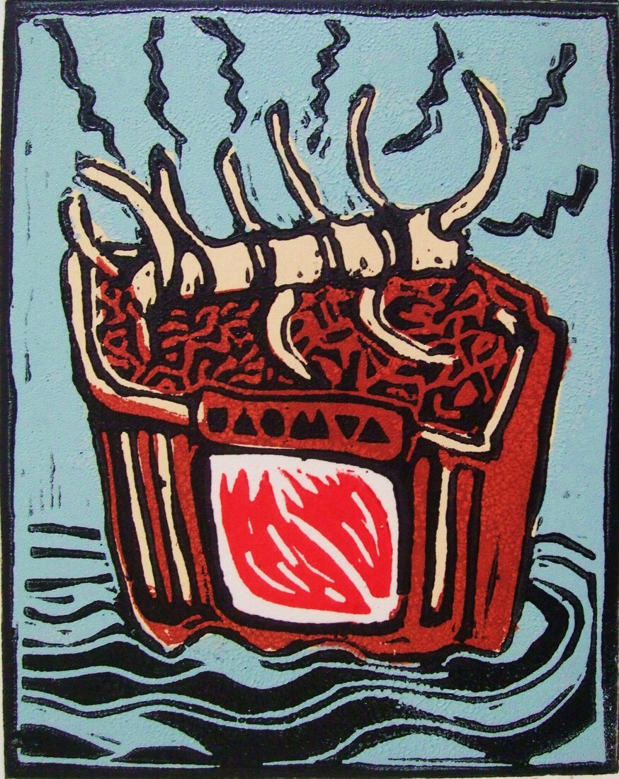 prentje cadeau: Pandora's asbakje/ BBQ