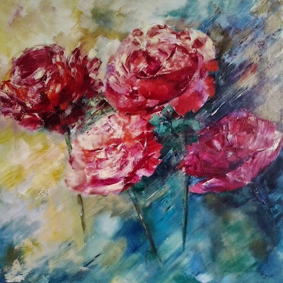 4 Rode rozen