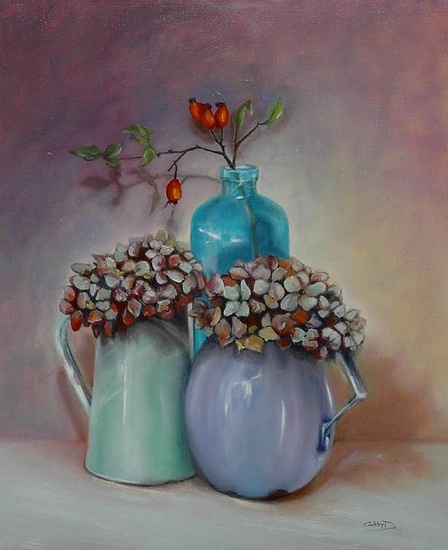hortensia en rozenbottel