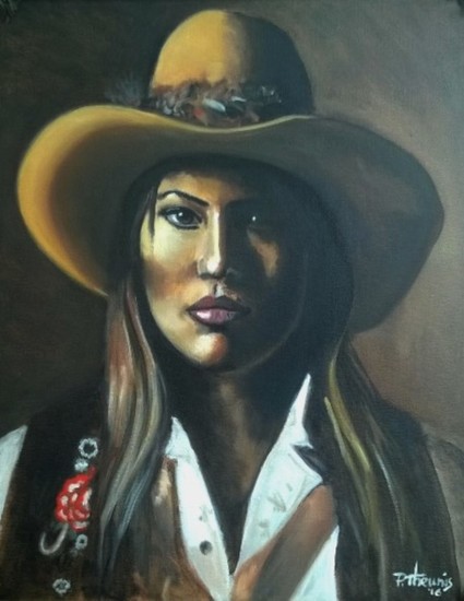 Native Lady with Hat
