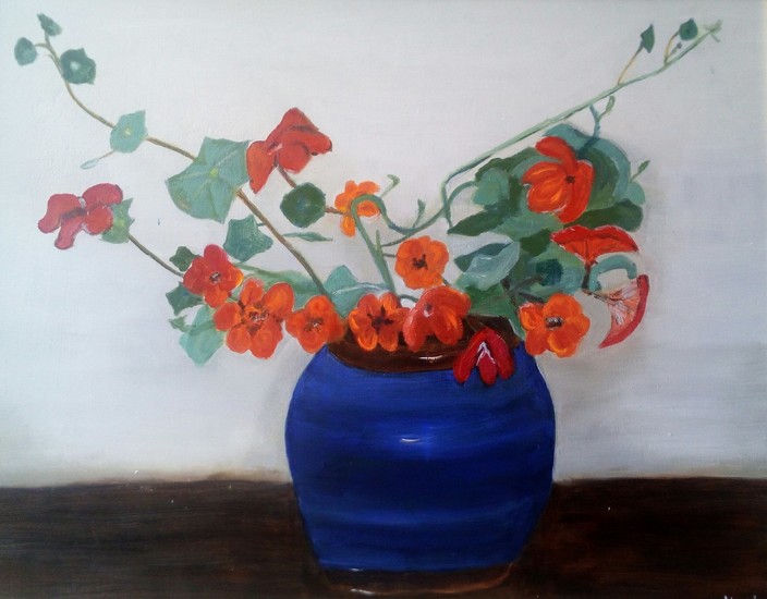 Oostindische kers in blauwe pot