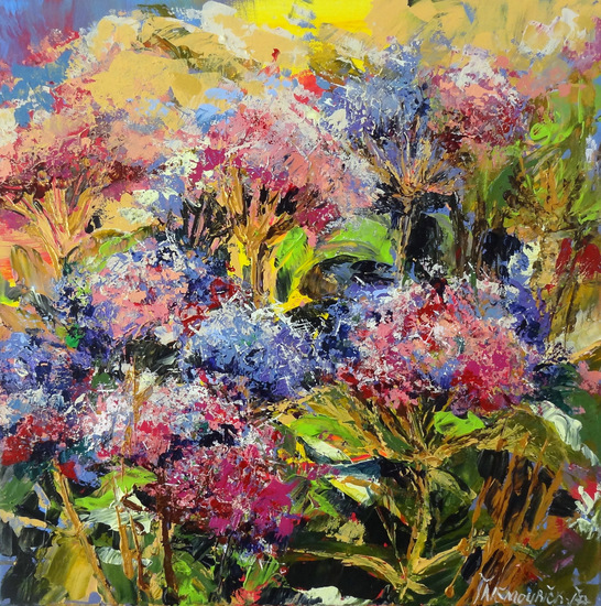 Hydrangeas in pink and blue