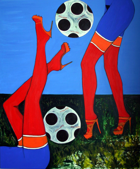 960:'TWO WOMEN (playing Soccer)'