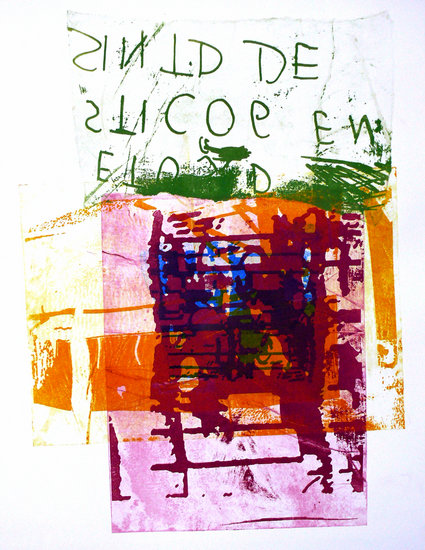 'Daniel Meijerplein 6.' - mono-print van Amsterdam
