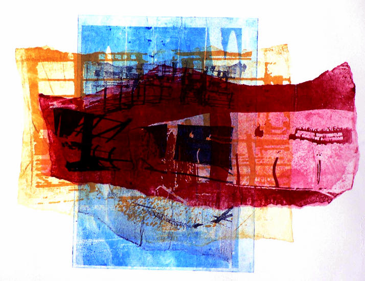 Daniel Meijerplein II - colorful graphic art, monotype