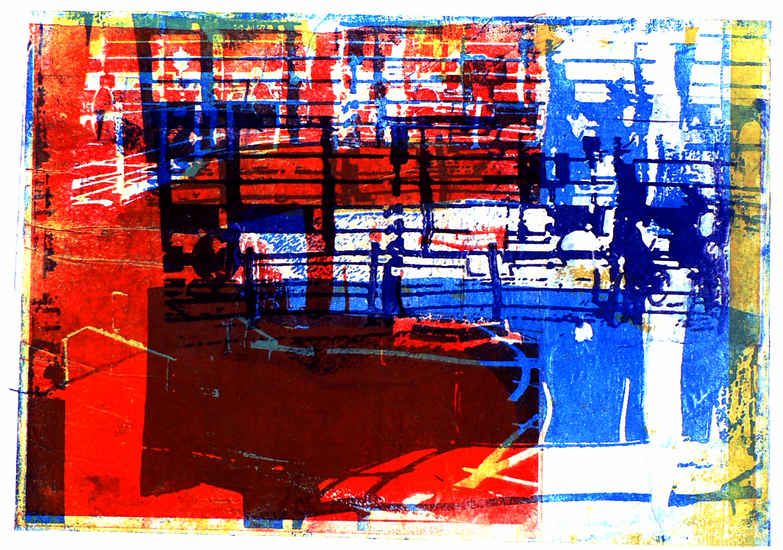 Daniel Meijerplein 1. - bij het Joods Museum / Portugese Synagoge, prent-kunst van Amsterdam