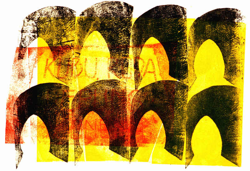'Voor en achter de poorten 2.' - mono-print