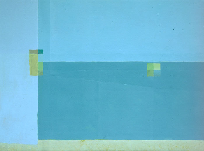 landschap in blauw en geel