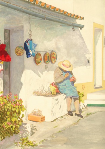 De dame van de winkel