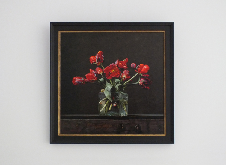 Giclée van Stilleven met papegaaitulpen