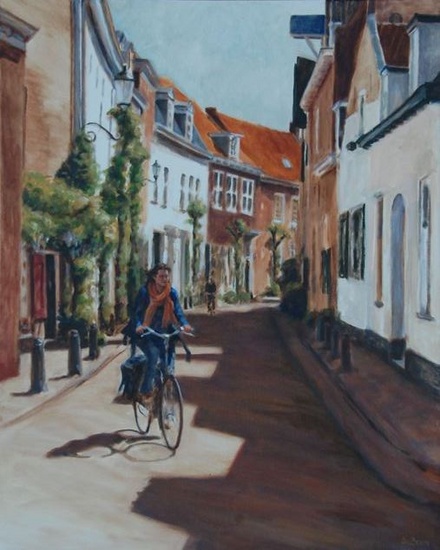 Muurhuizen, Amersfoort, Vrouw op fiets