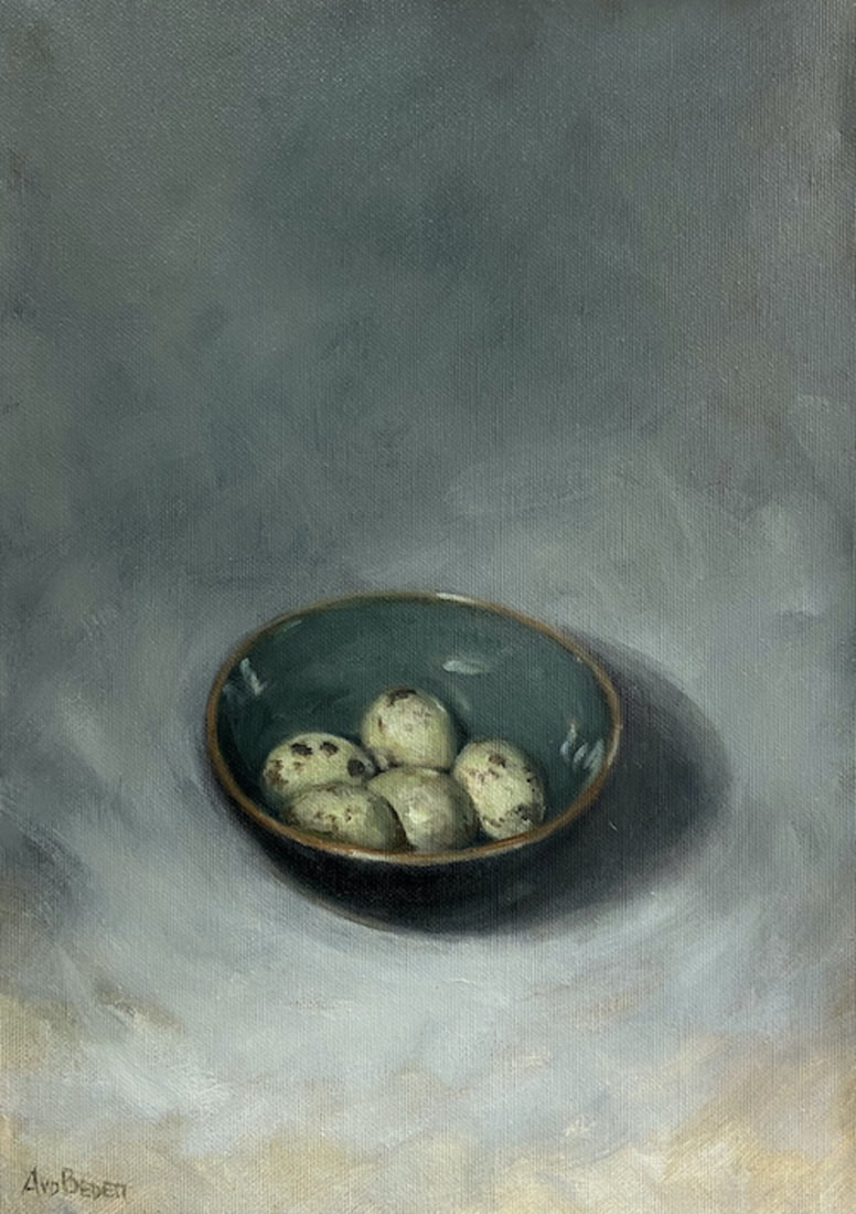 Stilleven met kwarteleitjes