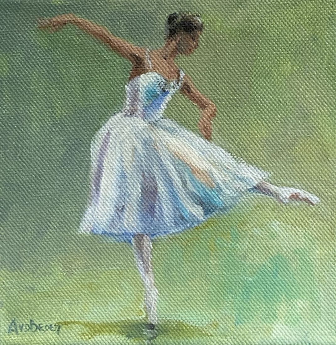Balletdanseres in groen
