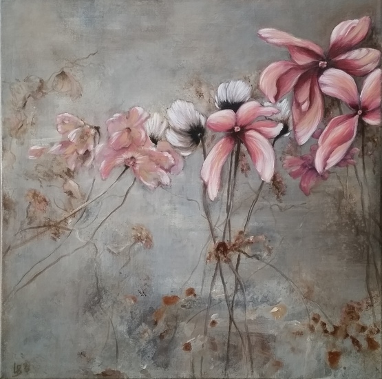 Roze bloemen I