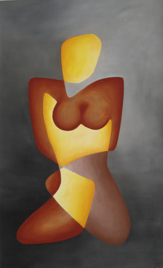kneeling naked woman