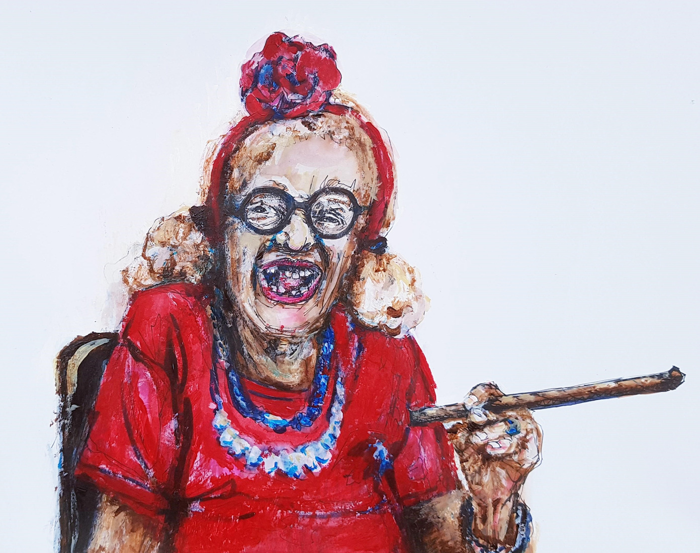 Old lady who (also) likes red
