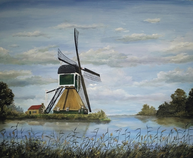 Molen in landschap