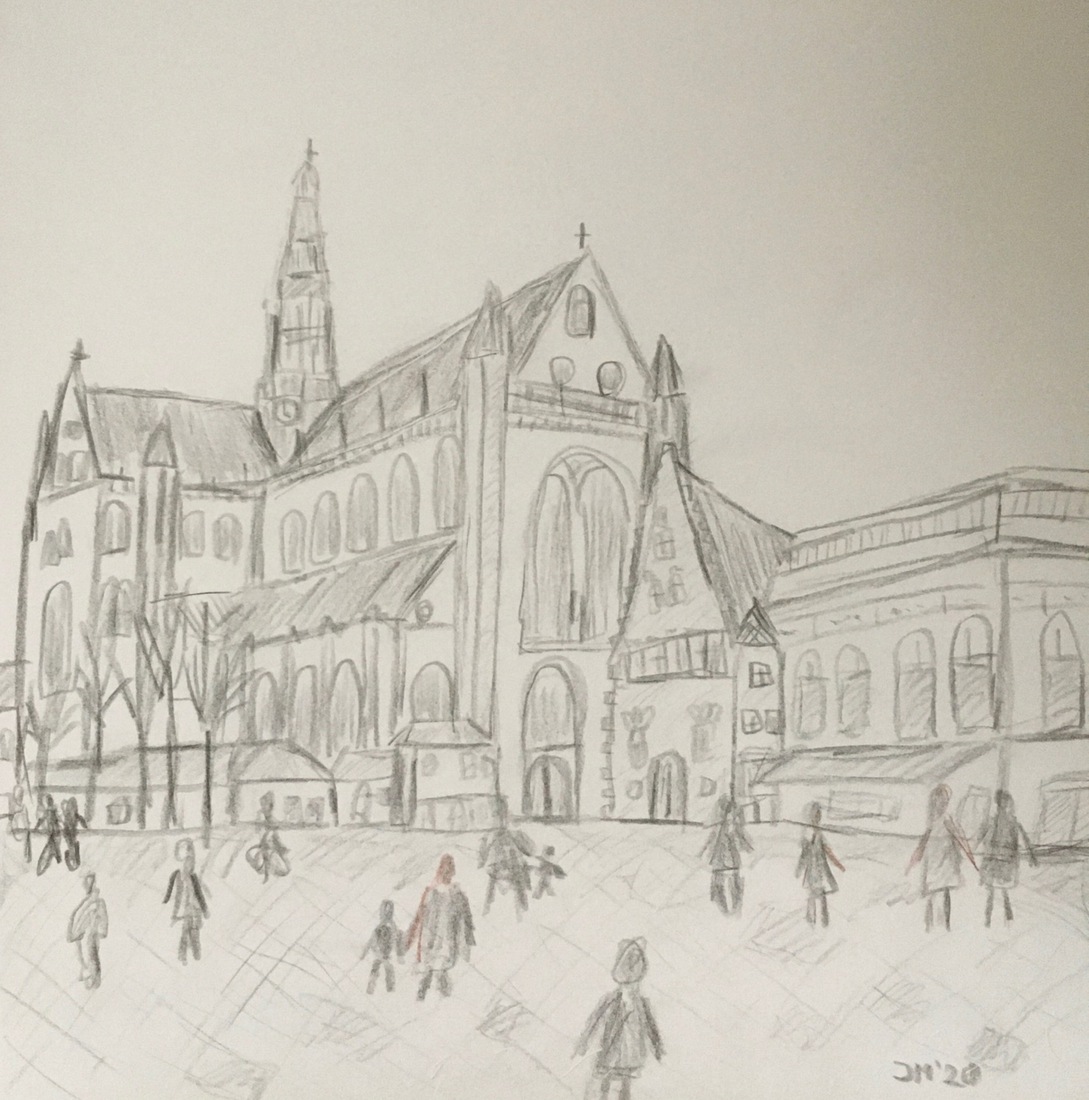 De grote markt in Haarlem