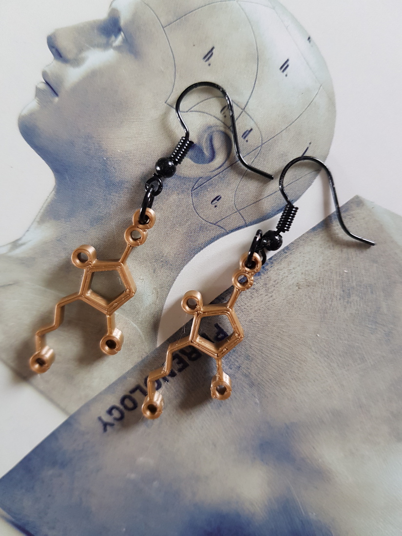 Whiskey molecule oorbellen