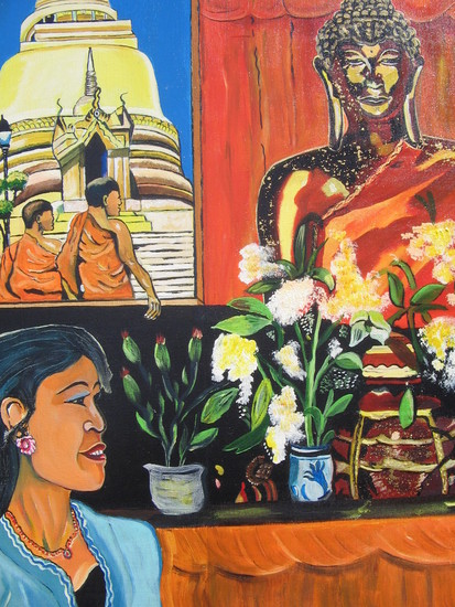 Thaise boeddha in de tempel van Waalre