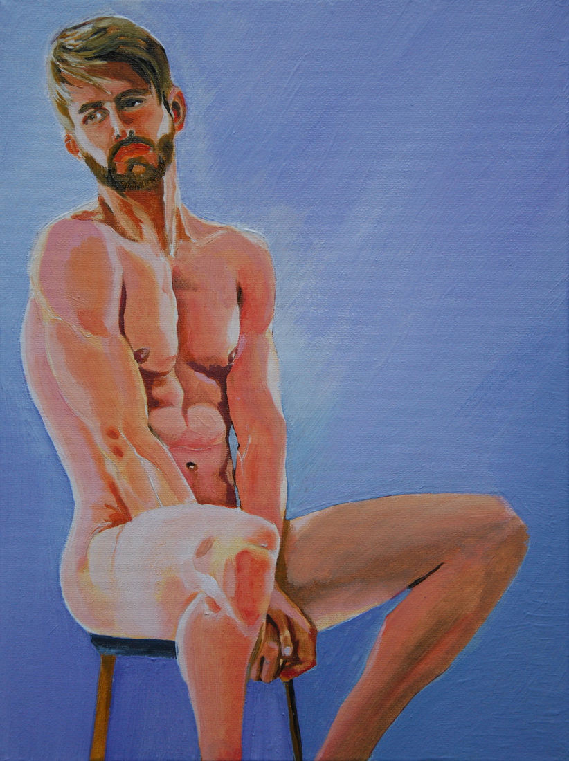 male nude in oilpaint