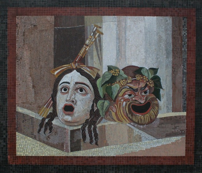 mozaiek van theatermaskers