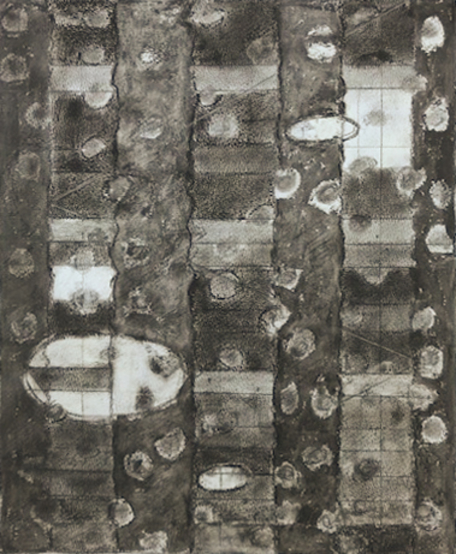 z.t. no 3, mixed media on paper 30x24, ingelijst 63x42