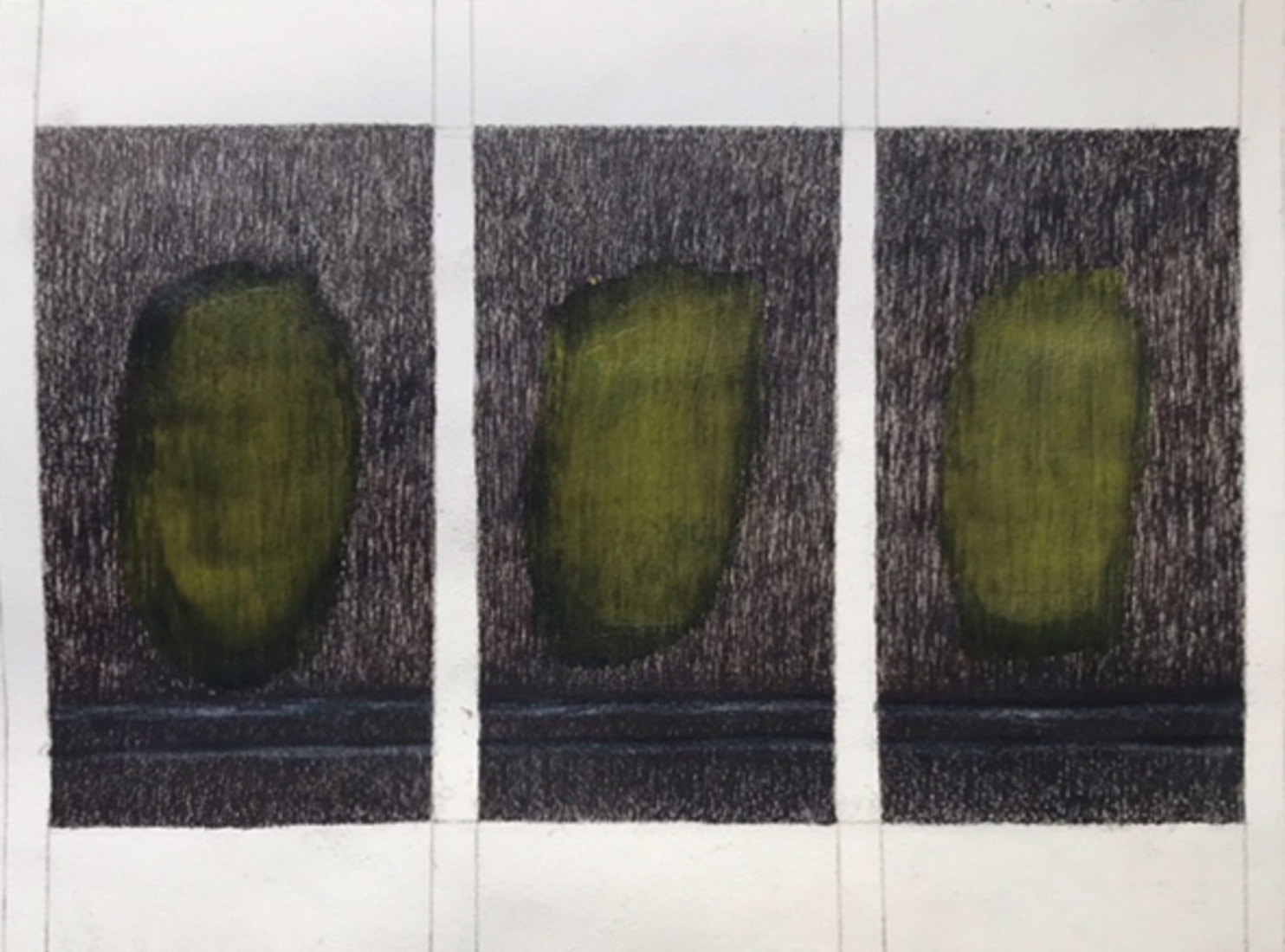 z.t. nr 7, mixed media on paper/papier, ingelijst 42x63