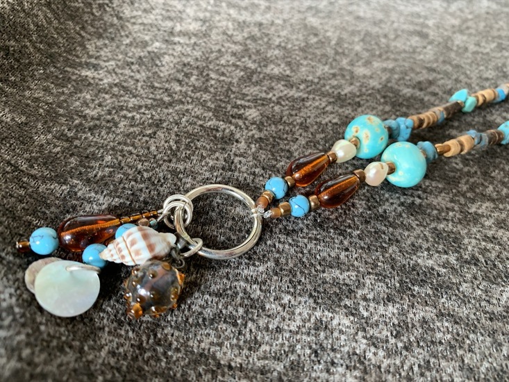 Ketting met turkoois en parel