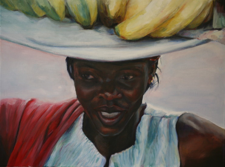 Bananen verkoopster in Ghana / Banana seller in Ghana