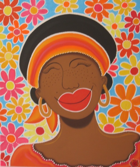 Mujer orange & flower