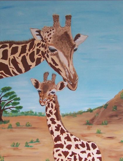 Giraffe met baby