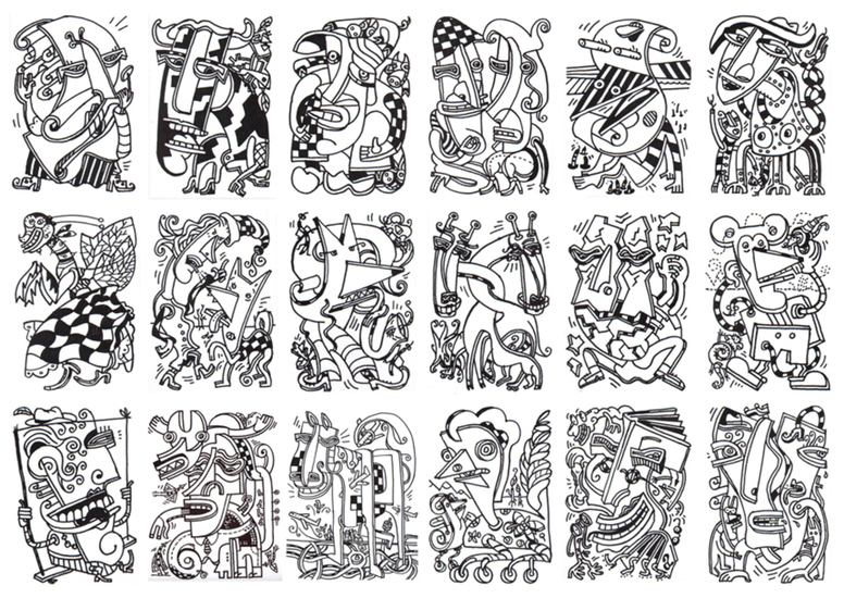 Tekeningetjes (Droedels; tekenen zonder schets) Serie1