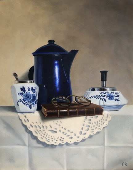 Koffie pot en Delfts blauw